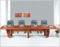 南京实木会议桌HP99胡桃饰面侧面，南京油漆会议桌小图2