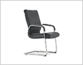 南京办公椅YTC-0411牛皮/西皮，南京会议椅电镀支架小图1