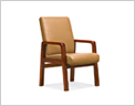 南京会议椅YTC-0571牛皮/西皮，南京访客椅实木架小图1